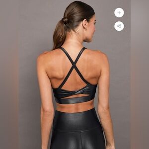 ISO Carbon 38 Criss Cross Sports Bra, black Takara shine, size Small